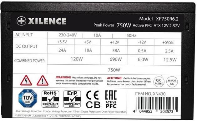 Блок живлення Xilence Performance C+ 750W (XP750R6.2) фото5