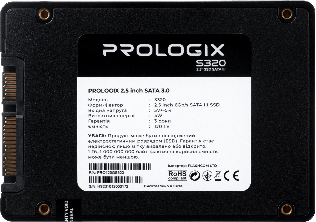 SSD накопичувач Prologix S320 2.5" SATAIII 3D TLC 120GB (PRO120GS320) фото3