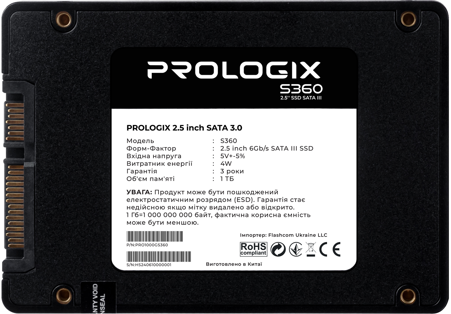 SSD накопичувач Prologix S360 2.5" SATAIII 3D TLC 1TB (PRO1000GS360) фото2