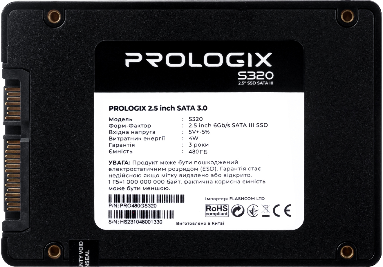 SSD накопичувач Prologix S320 2.5" SATAIII 3D TLC 480GB (PRO480GS320) фото3