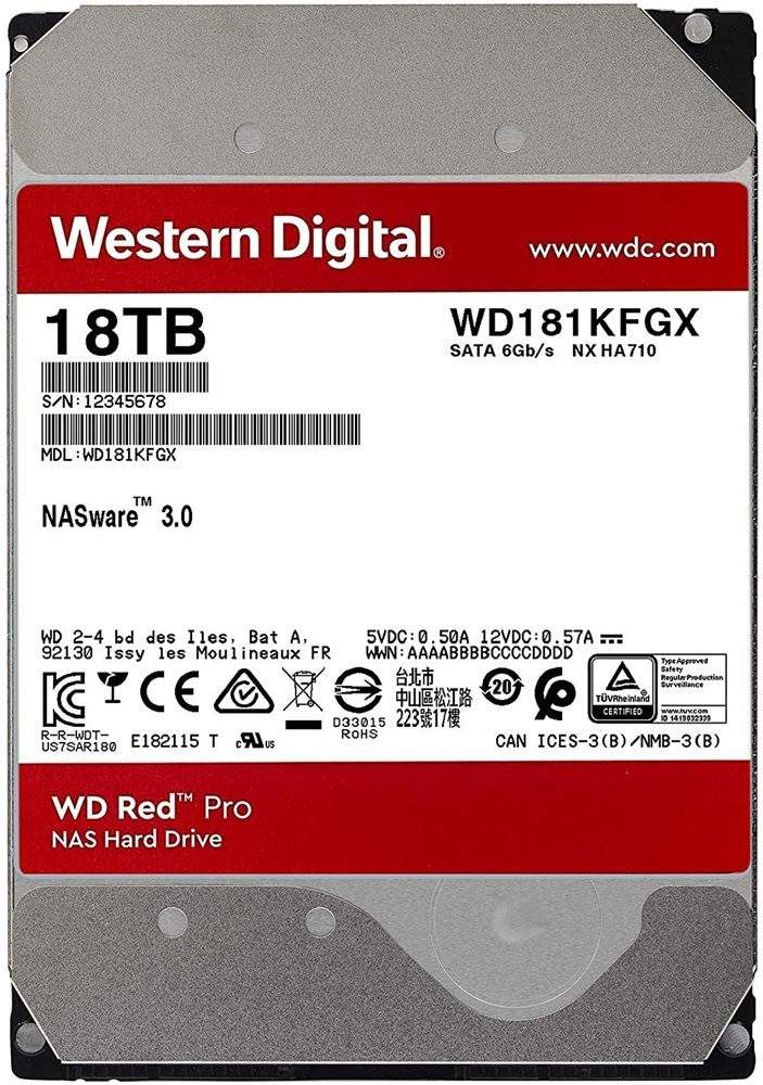 Накопитель HDD SATA 18.0TB WD Red Pro NAS 7200rpm 512MB (WD181KFGX) фото2