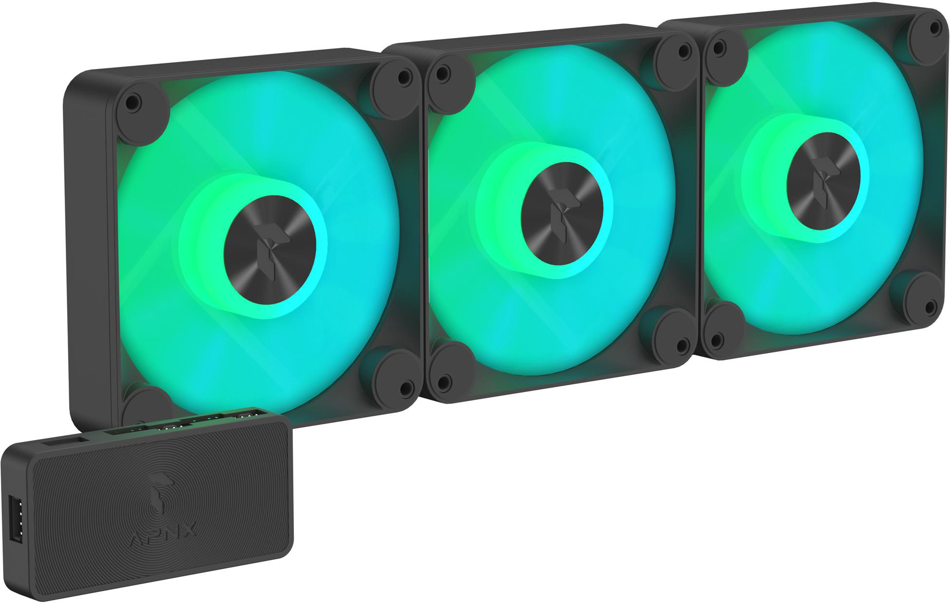 Корпусный вентилятор APNX FP1-120 ARGB Black 3 Pack (APF3-PF11257.11) фото