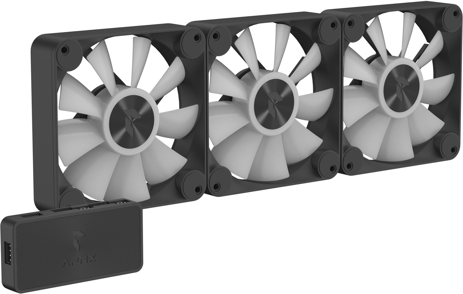 Корпусный вентилятор APNX FP1-120 ARGB Black 3 Pack (APF3-PF11257.11) фото