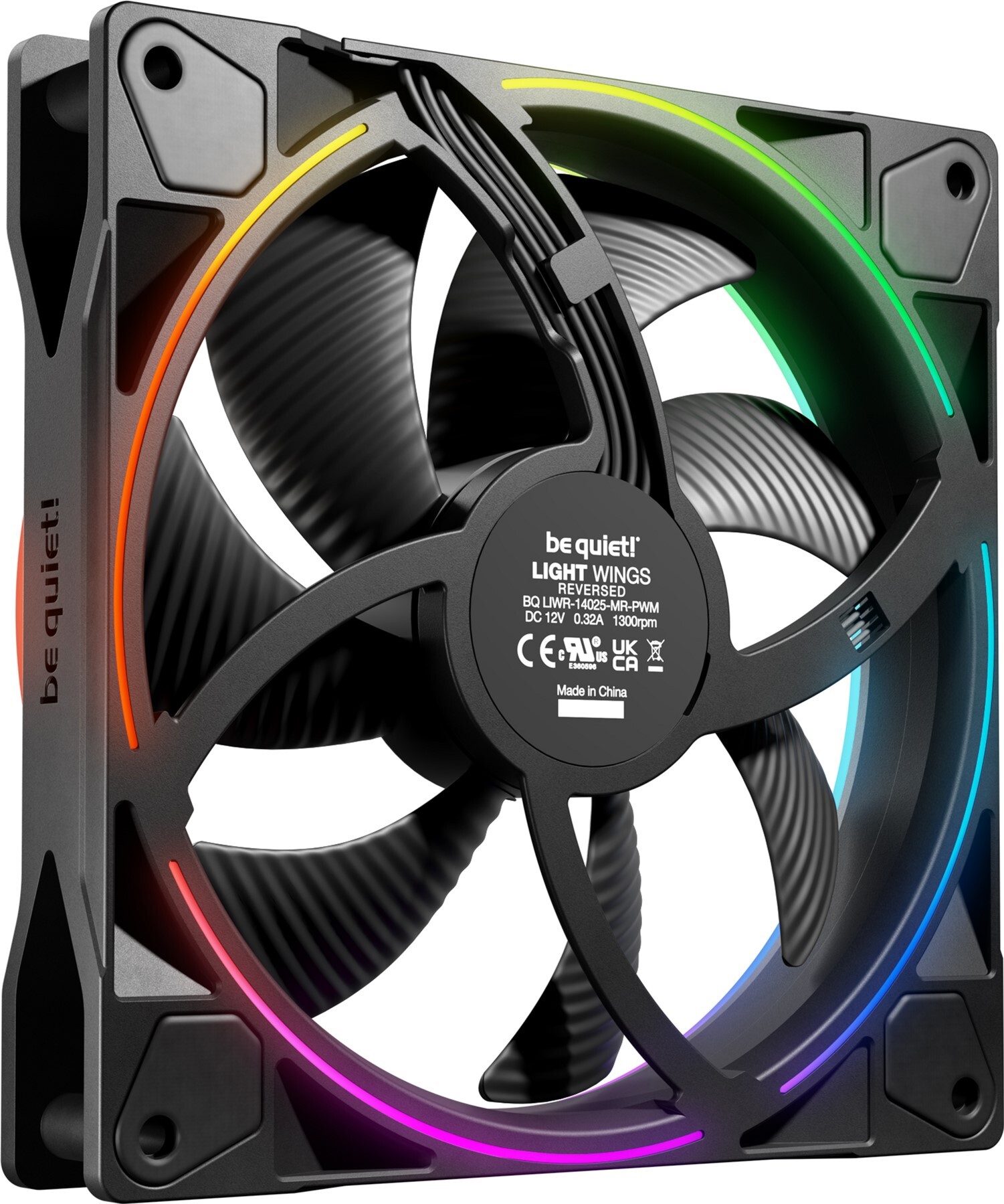 Корпусный вентилятор be quiet! Light Wings 140mm PWM Reverse Black (BL134) фото2