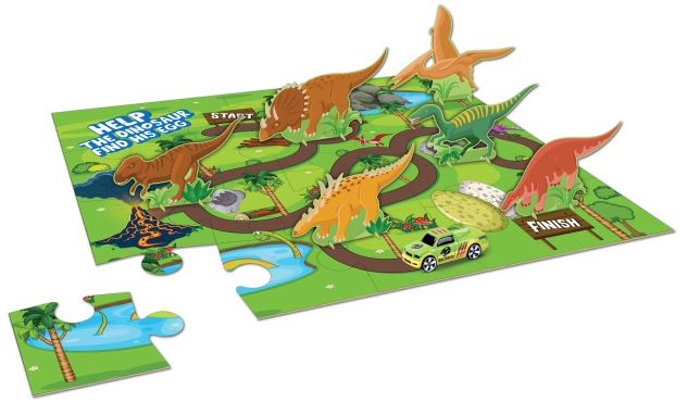 Набір Maisto пазлів Dino Adventure 20 шт з машинкою та книжкою (12679) фото3