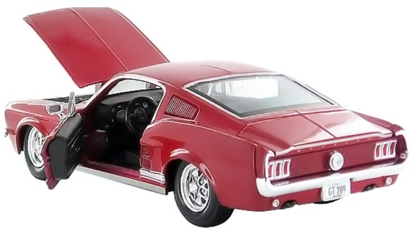 Машинка Maisto 1967 Ford Mustang GT, масштаб 1:24 красный (31260 red) фото