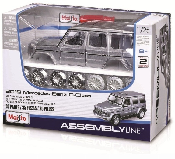Сборная модель автомобиля Maisto 2019 Mercedes-Benz G-Class, масштаб 1:25 серый (39536 silver) фото