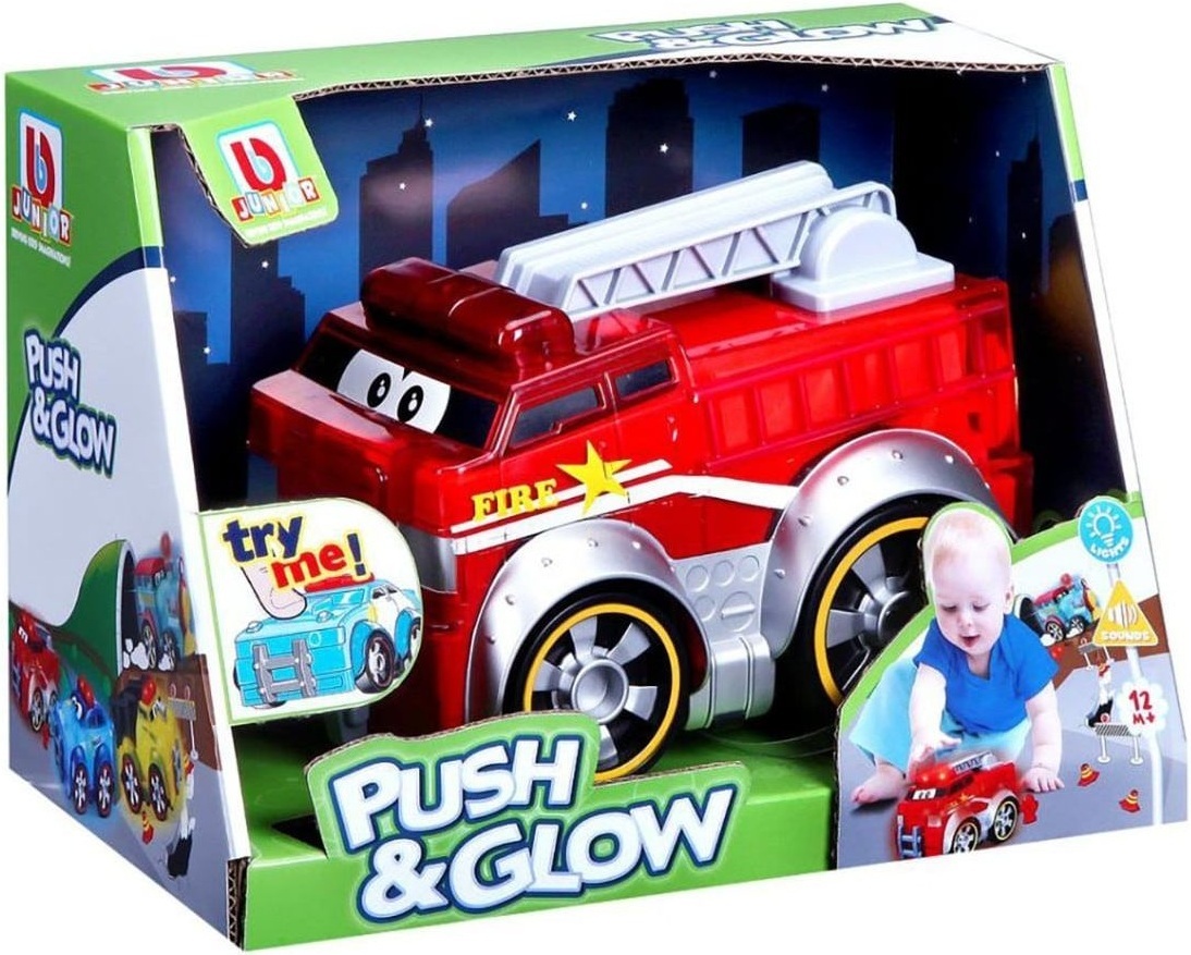 Автомодель Bb Junior - пожарная машина, Push & Glow (свет и звук) (16-89006) фото3