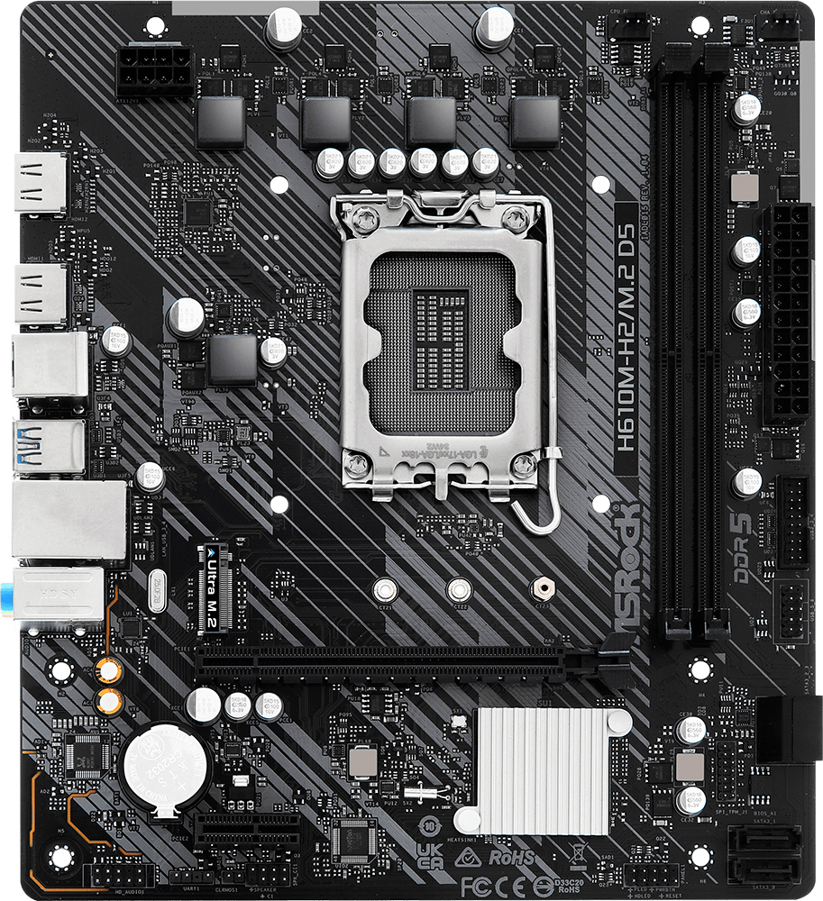 Материнcкая плата ASRock H610M-H2/M.2 D5 Socket 1700 фото2