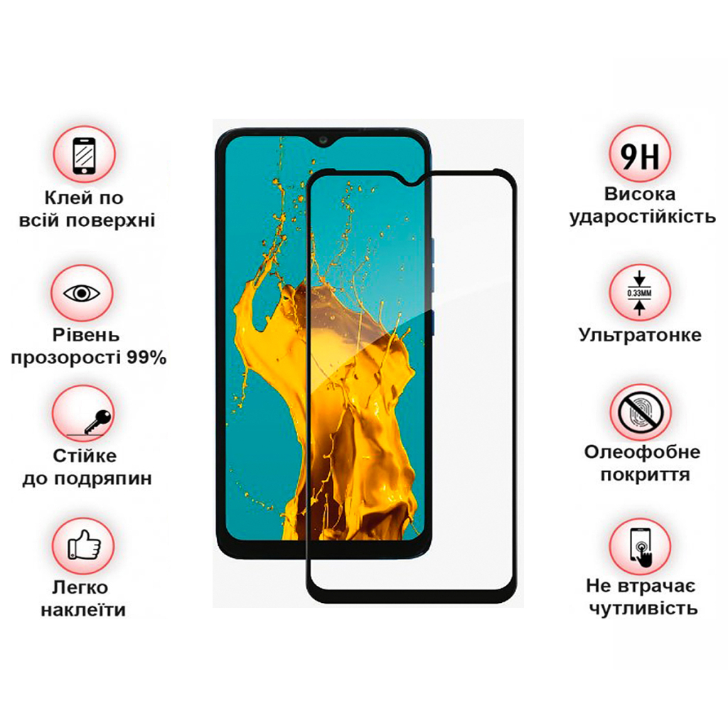 Захисне скло BeCover для Tecno Spark Go 2022 (KG5m) Black (708165) фото3