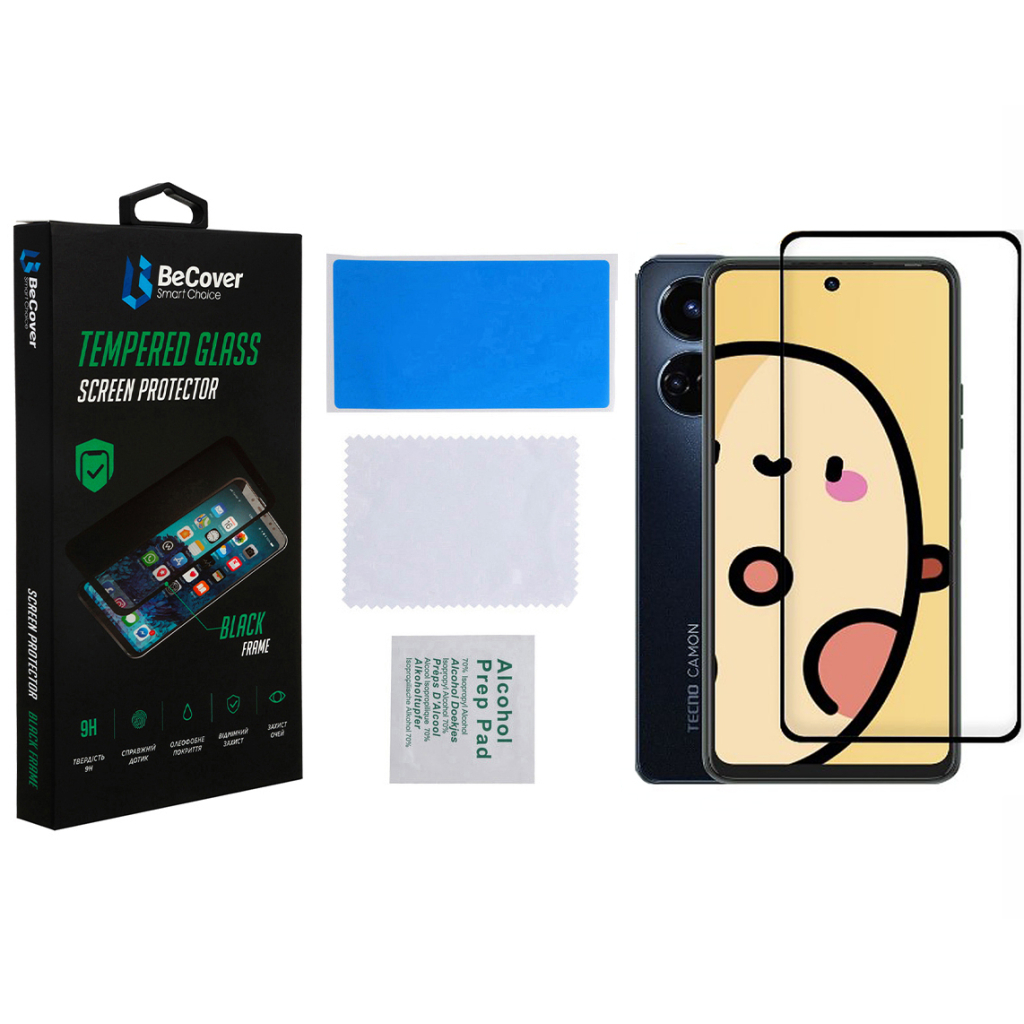 Захисне скло BeCover для Tecno Camon 19 Neo (CH6i) Black (708168) фото2