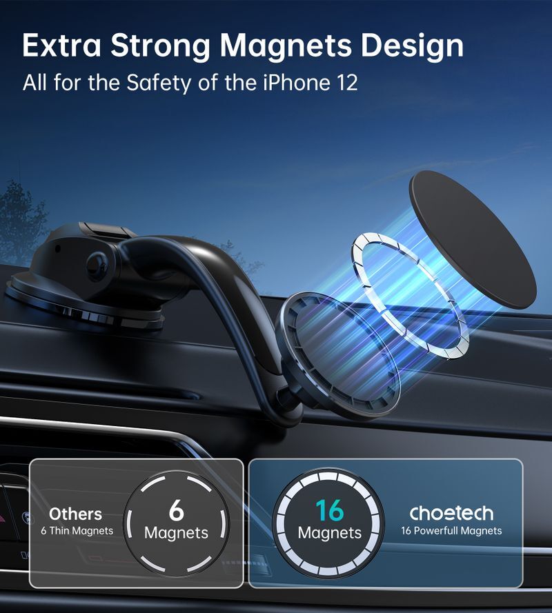 Автодержатель для телефона Choetech Black (AT0005-BK) фото3