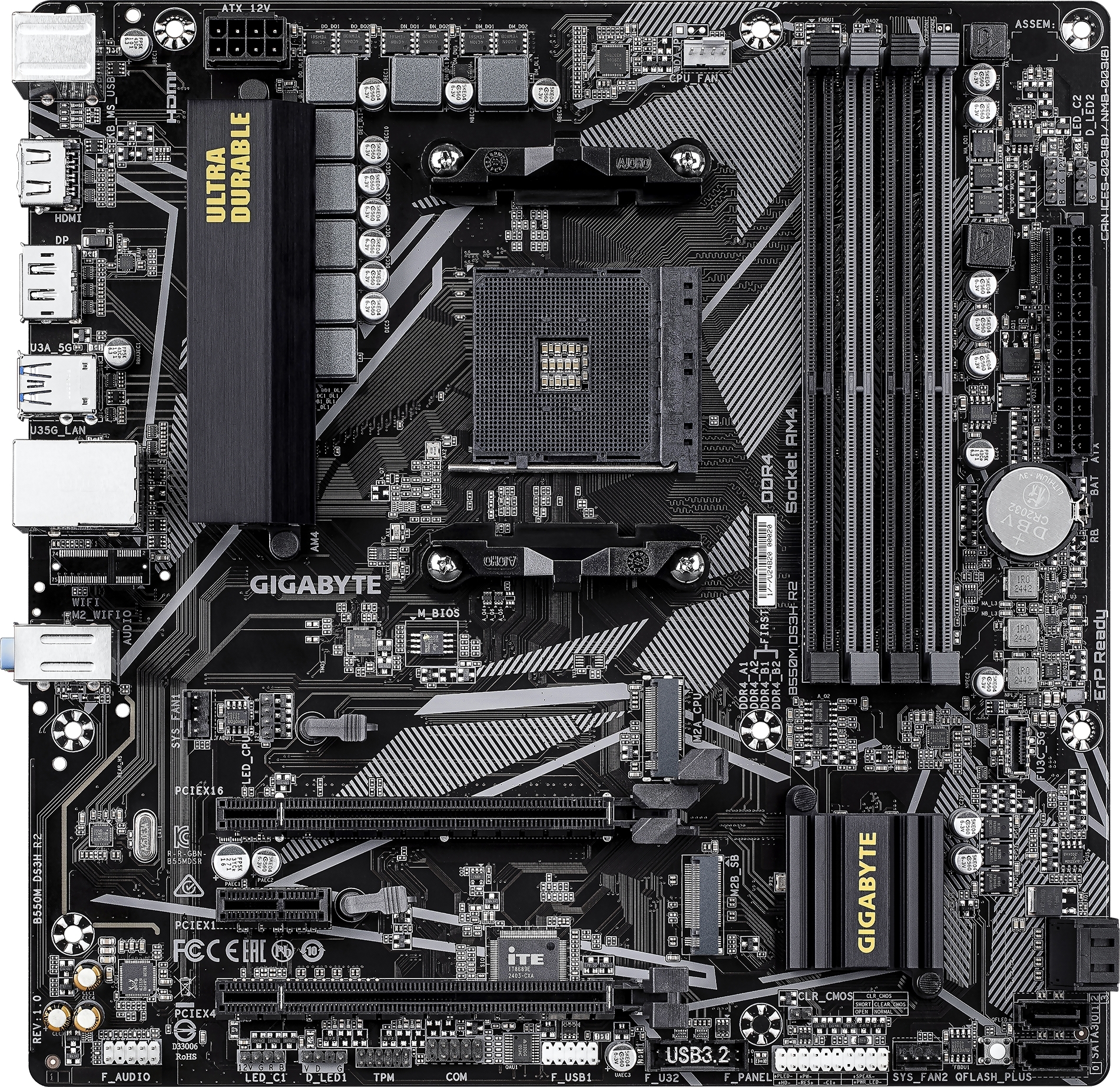 Материнська плата Gigabyte B550M DS3H R2 Socket AM4 фото2