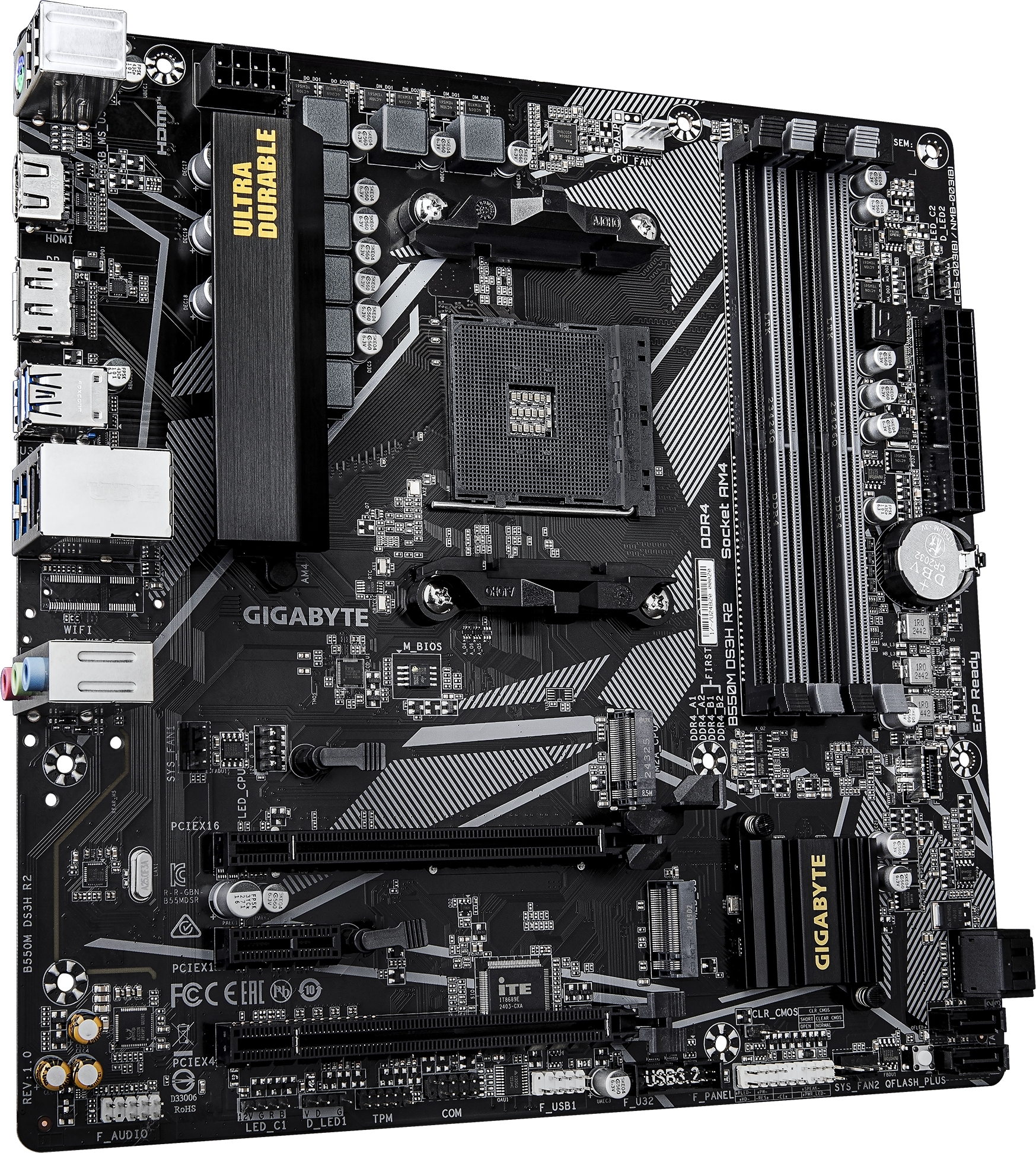 Материнська плата Gigabyte B550M DS3H R2 Socket AM4 фото3