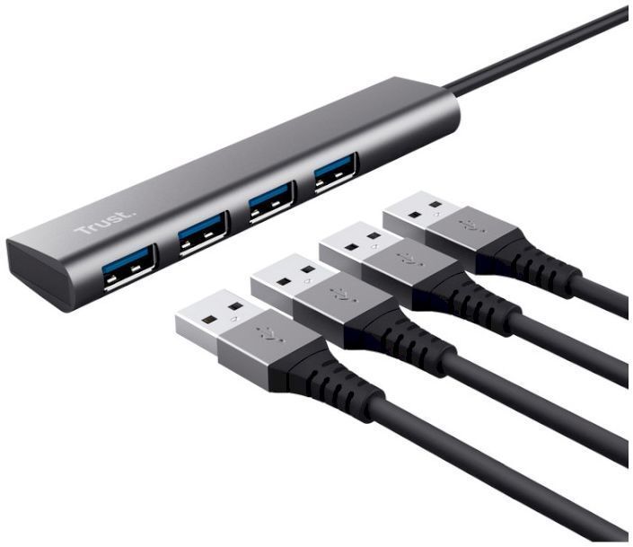 USB-хаб Trust Halyx 4-Port USB-A 3.2 Grey (24947_TRUST) фото