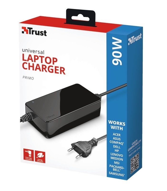 Адаптер питания TRUST Primo 90W-19V Universal Laptop Black(повреждена упаковка) фото3