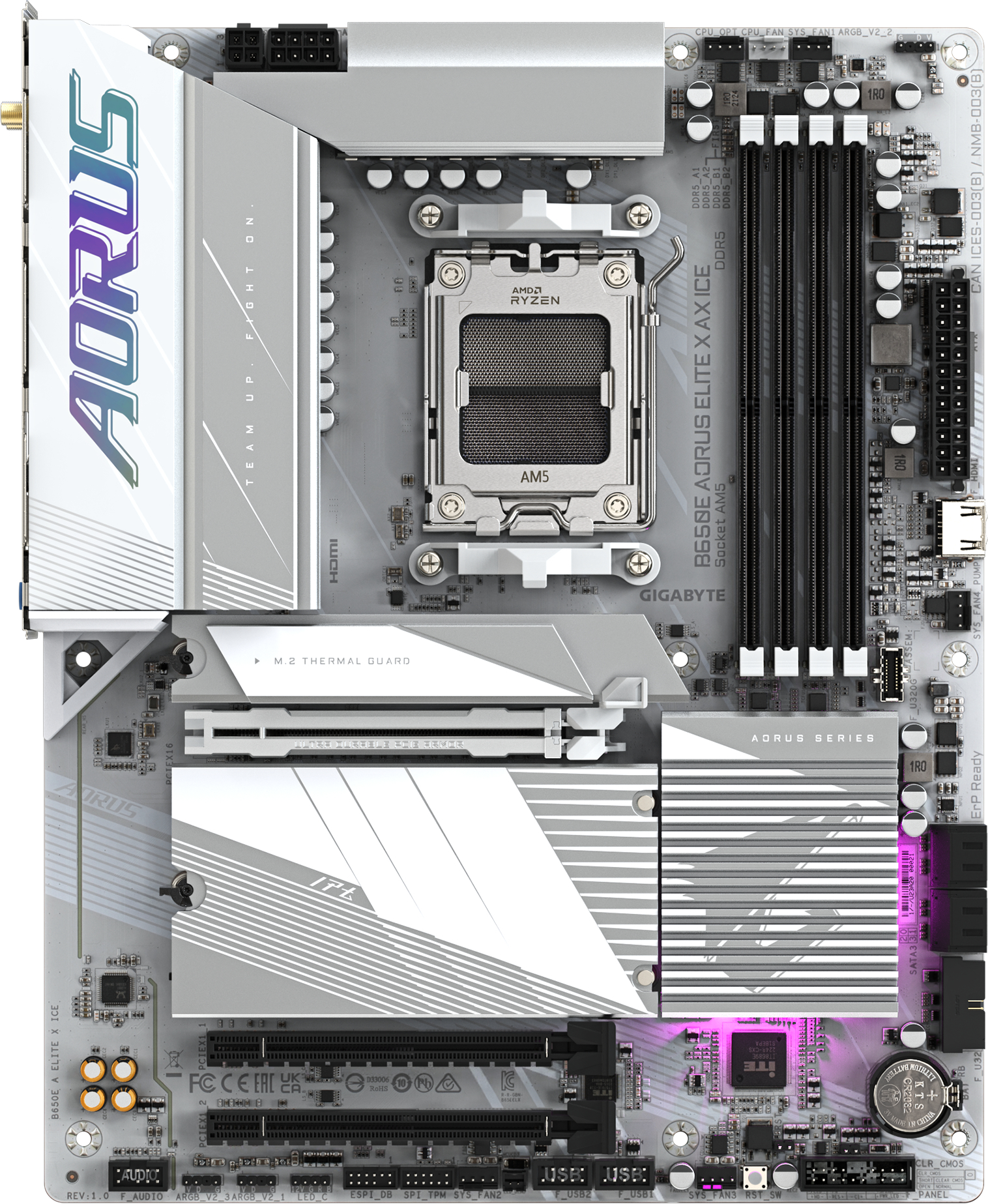 Материнська плата Gigabyte B650E Aorus Elite X AX Ice Socket AM5 фото