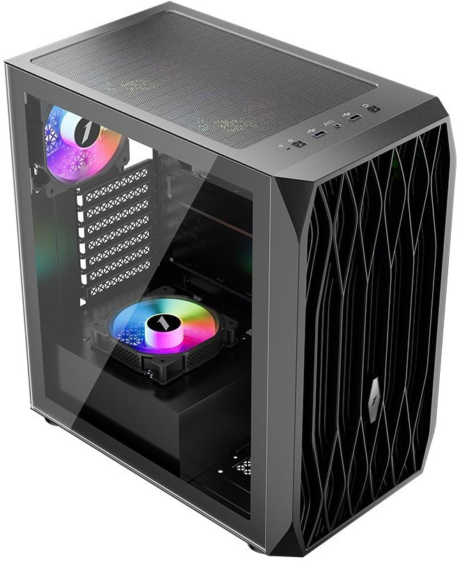 Корпус 1stPlayer AY7-BK-4F1 Black фото4