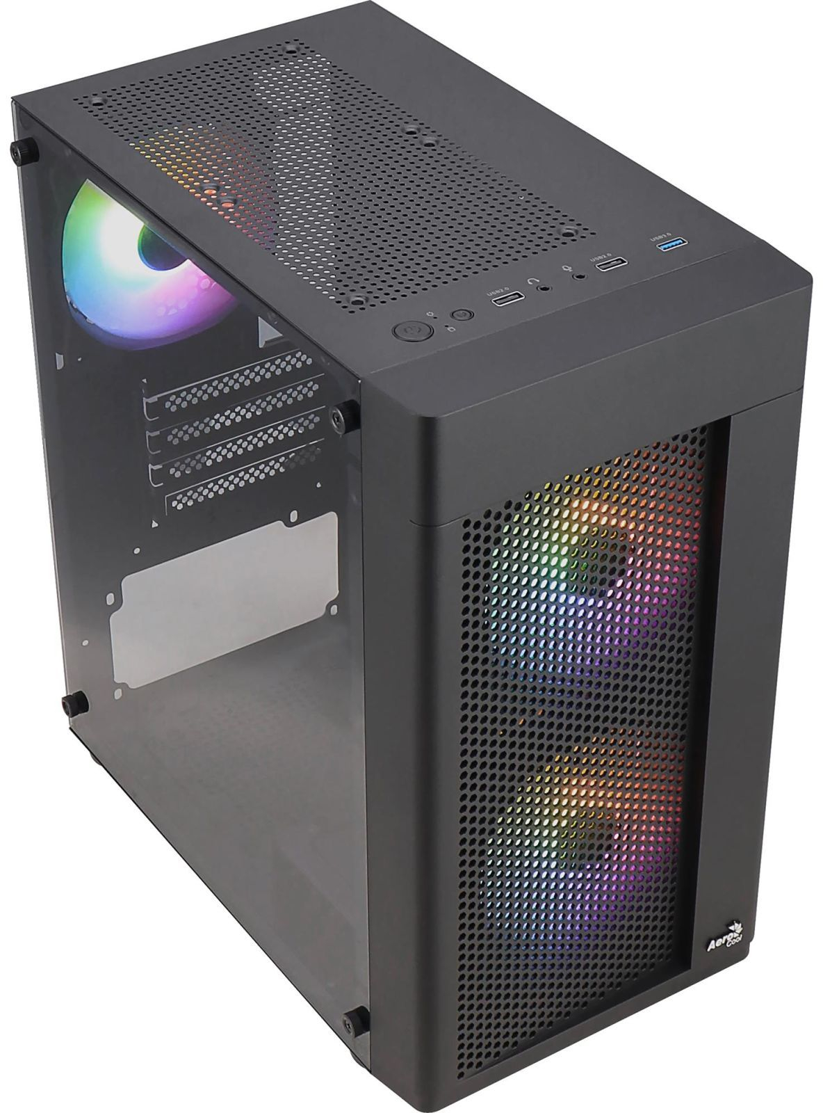 Корпус AeroCool Hexform-G-BK-v2 (ACCX-PV38004.11) Black + БП VX Plus 600 600W фото4