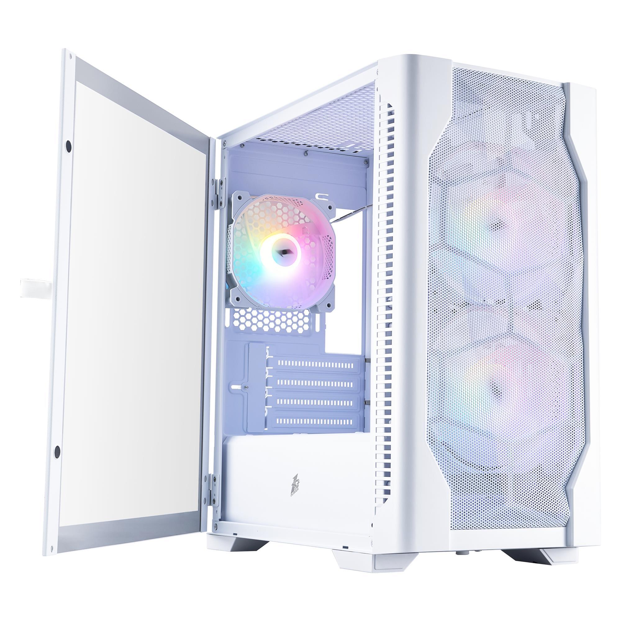 Корпус 1stPlayer D4-M-WH-2F1P-W-1F1-W White фото