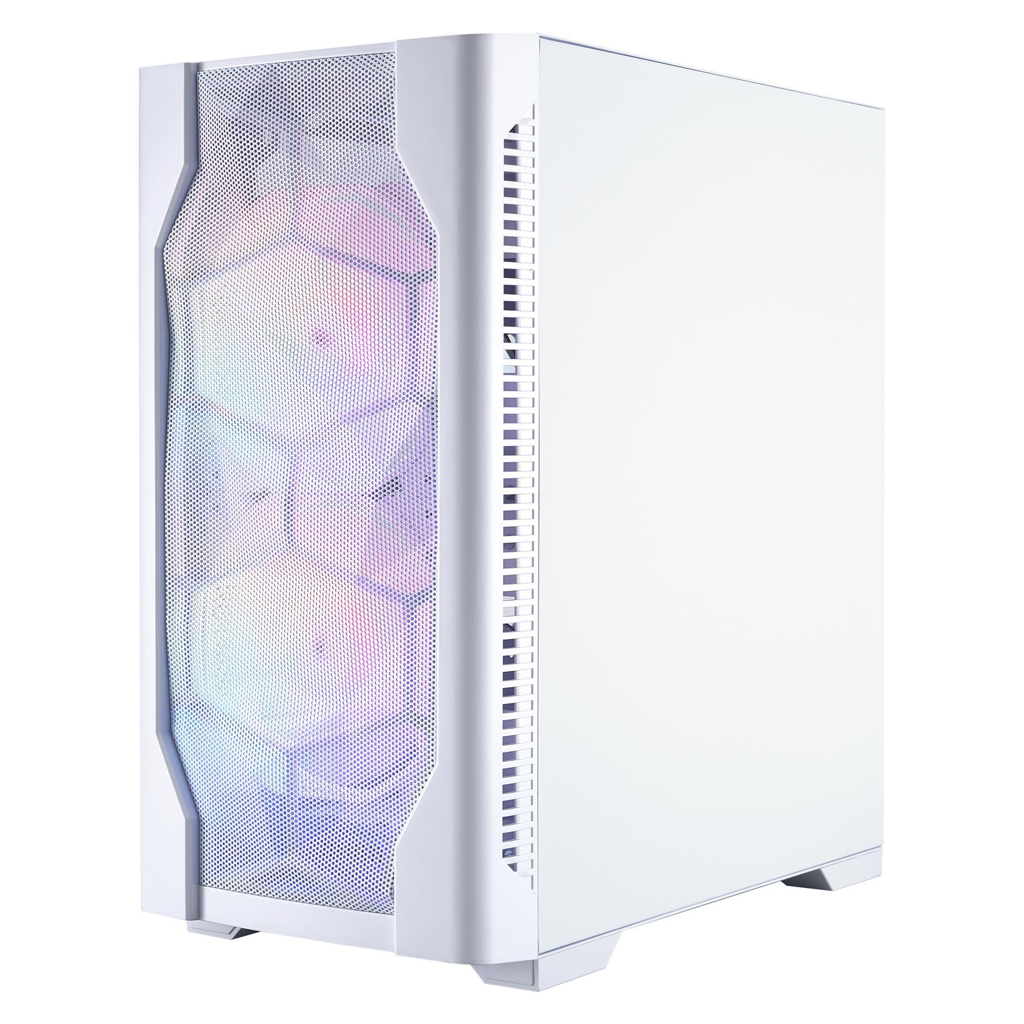 Корпус 1stPlayer D4-M-WH-2F1P-W-1F1-W White фото