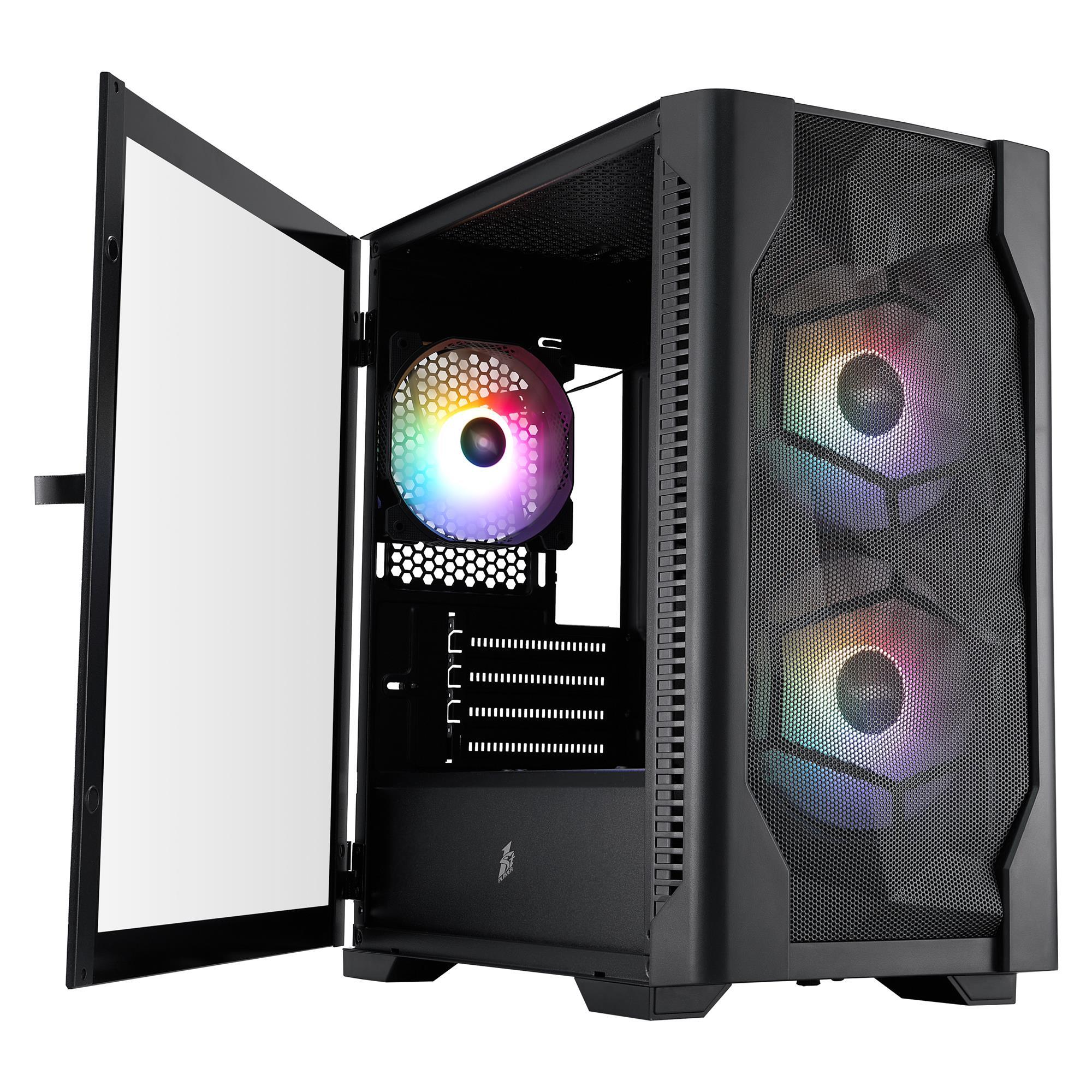 Корпус 1stPlayer D4-M-BK-2F1P-1F1 Black фото2