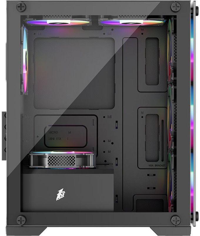 Корпус 1stPlayer X2-M-BK-4F1-PS-600FK-EU Black 600W фото5