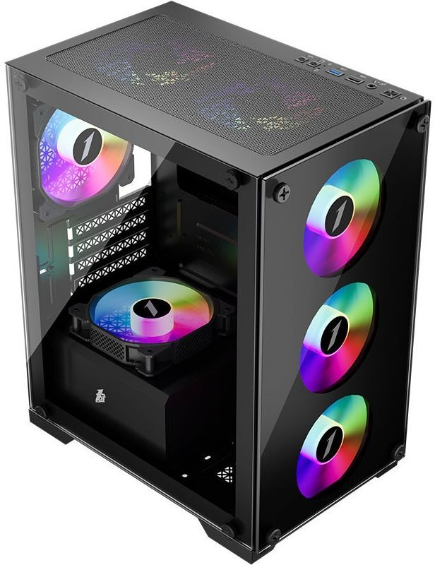 Корпус 1stPlayer X2-M-BK-4F1-PS-600FK-EU Black 600W фото4