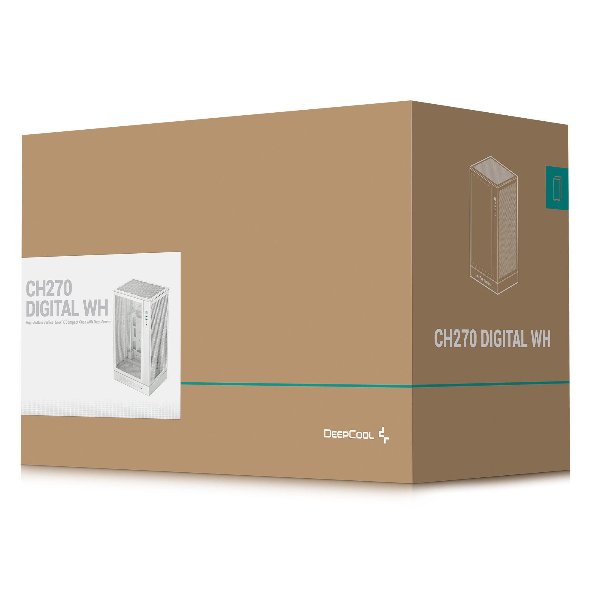 Корпус DeepCool CH270 Digital White (R-CH270-WHNDM0-G-1) без БЖ фото
