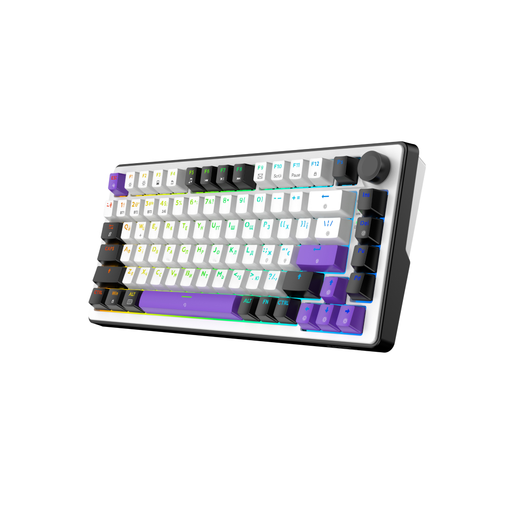 Ігрова клавіатура Hator Hellyberry HK75 Wireless White-Violet фото3