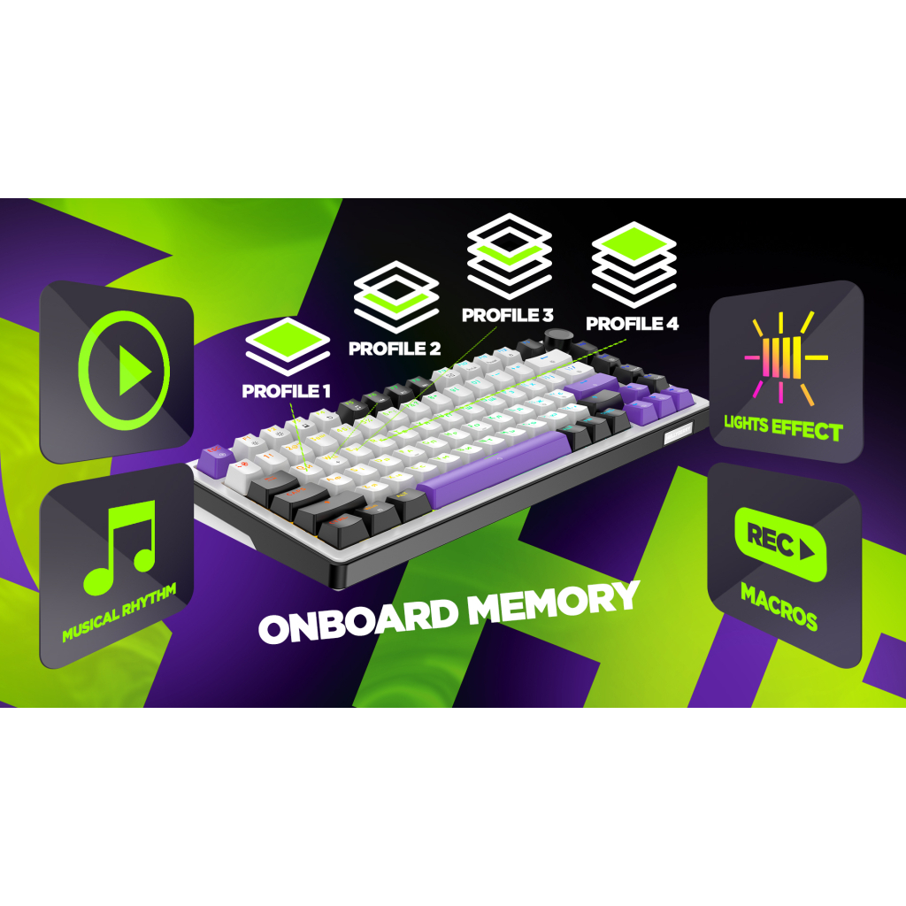 Ігрова клавіатура Hator Hellyberry HK75 Wireless White-Violet фото10