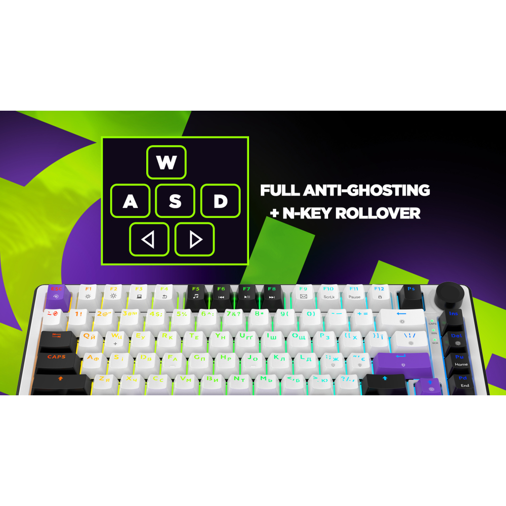 Ігрова клавіатура Hator Hellyberry HK75 Wireless White-Violet фото12