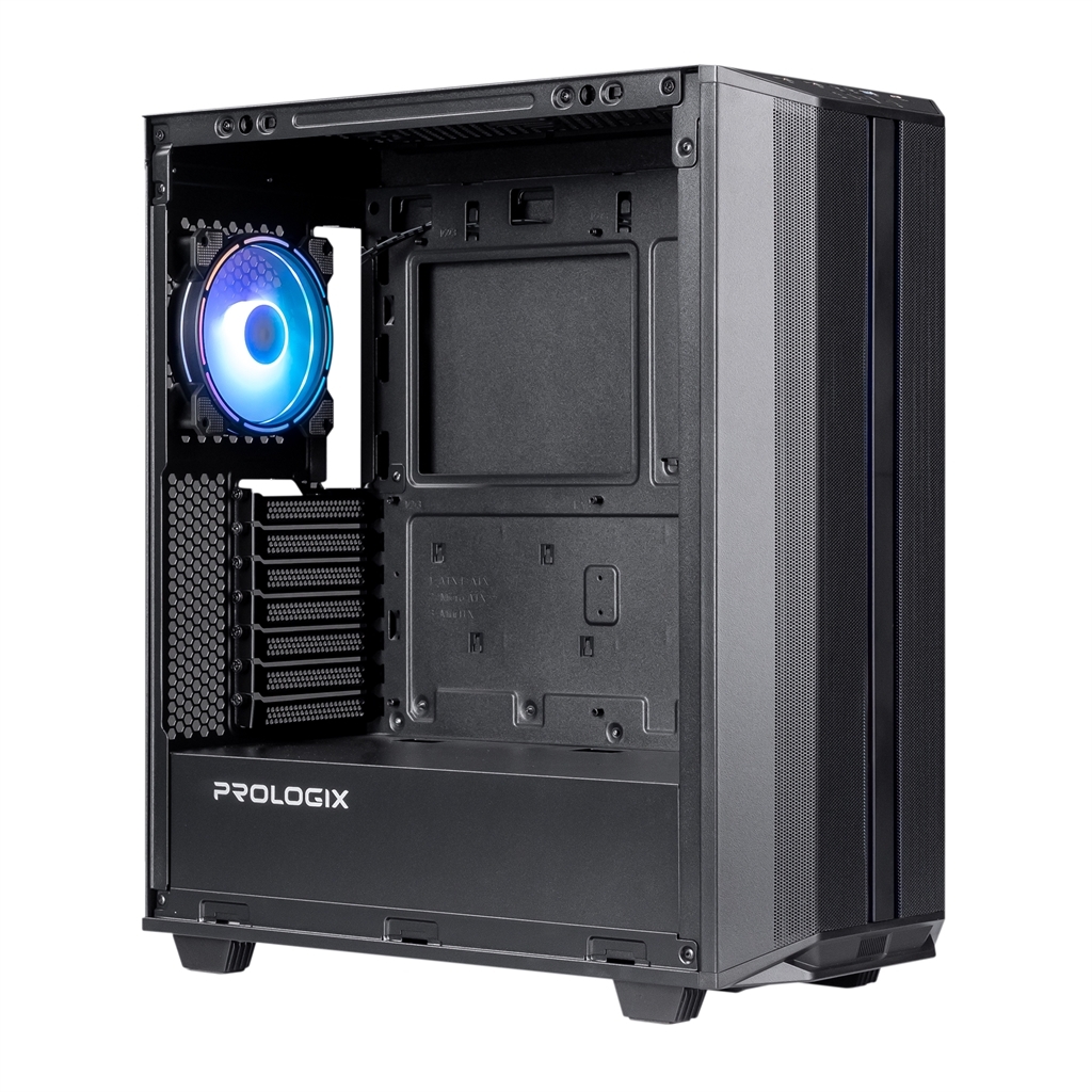 Корпус Prologix E122 Tempered Glass&Mesh Black фото2