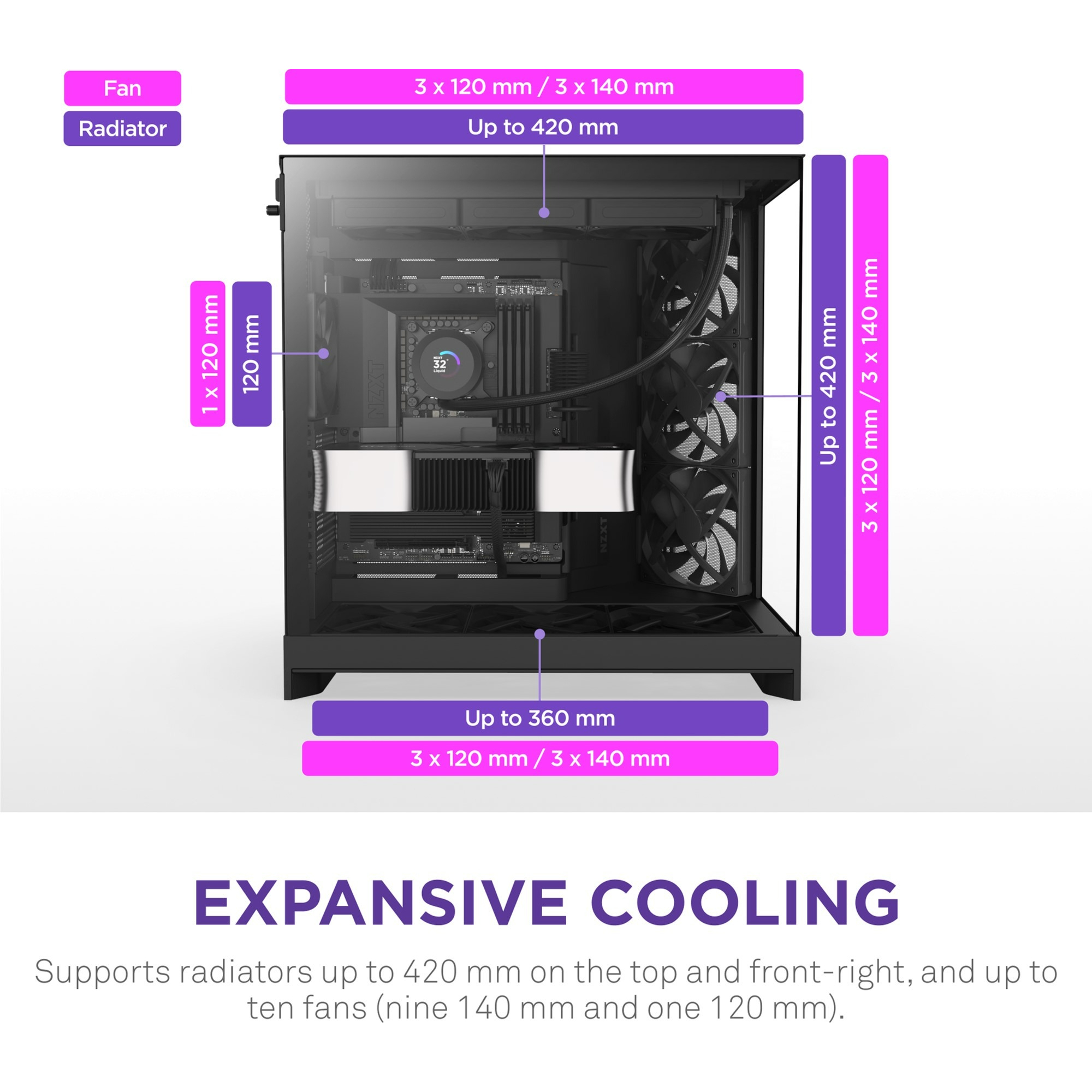 Корпус NZXT H9 Flow Black без БП (CM-H92FB-01) фото5