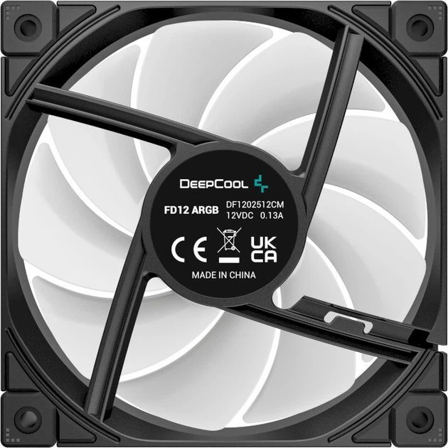 Вентилятор DeepCool FD12 ARGB, 120x120x25мм, 4pin, чорний фото