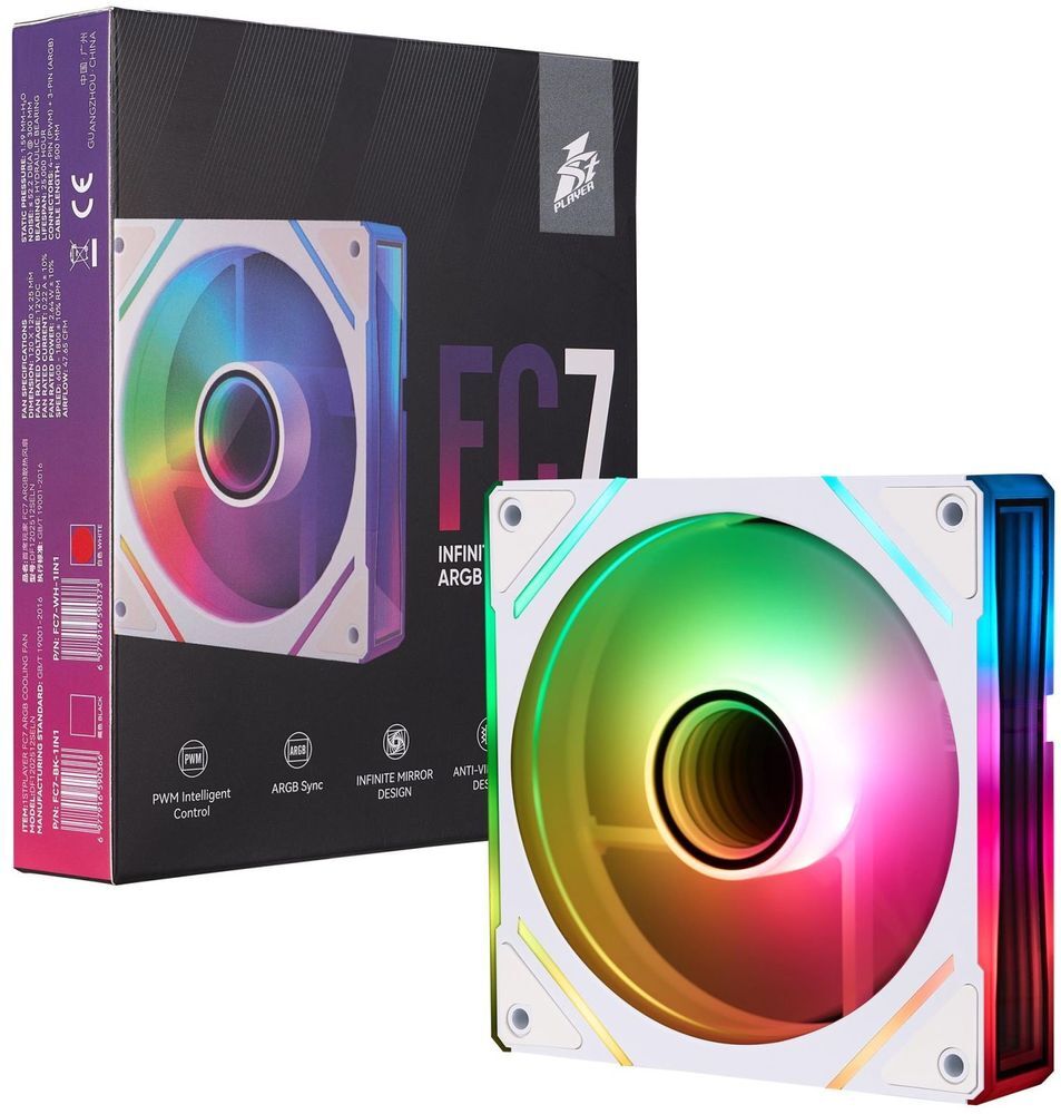 Вентилятор 1stPlayer FC7 White (FC7-WH-1IN1) фото8