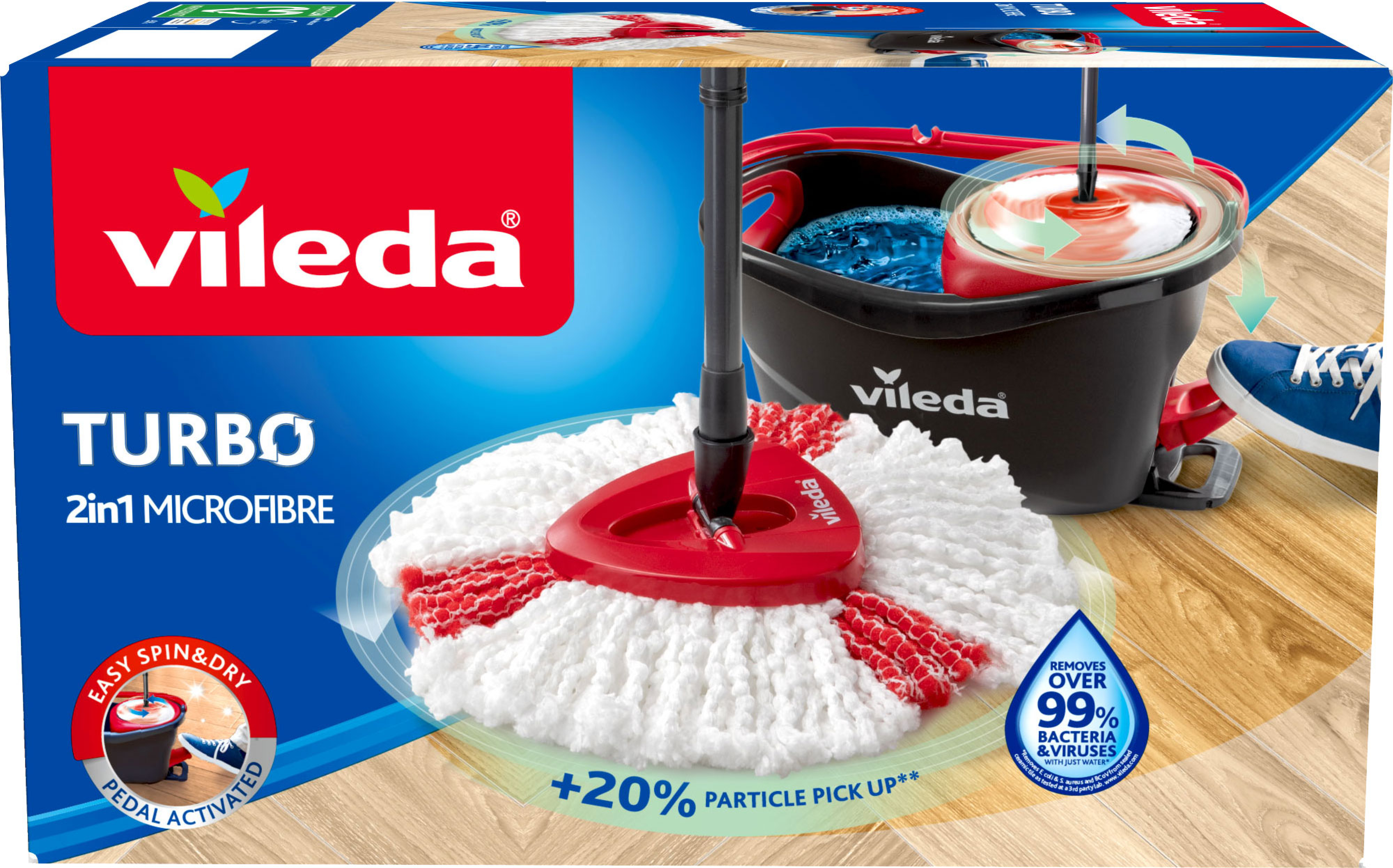 Набор для уборки Vileda Turbo Швабра и ведро с отжимом (4023103194113) фото5