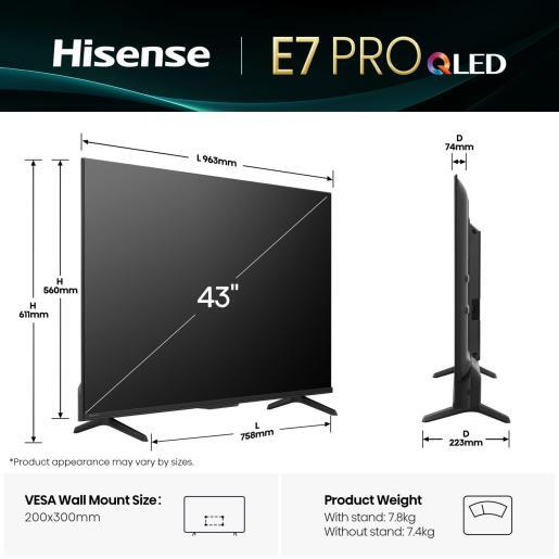 Телевизор Hisense QLED 43E7Q PRO фото2