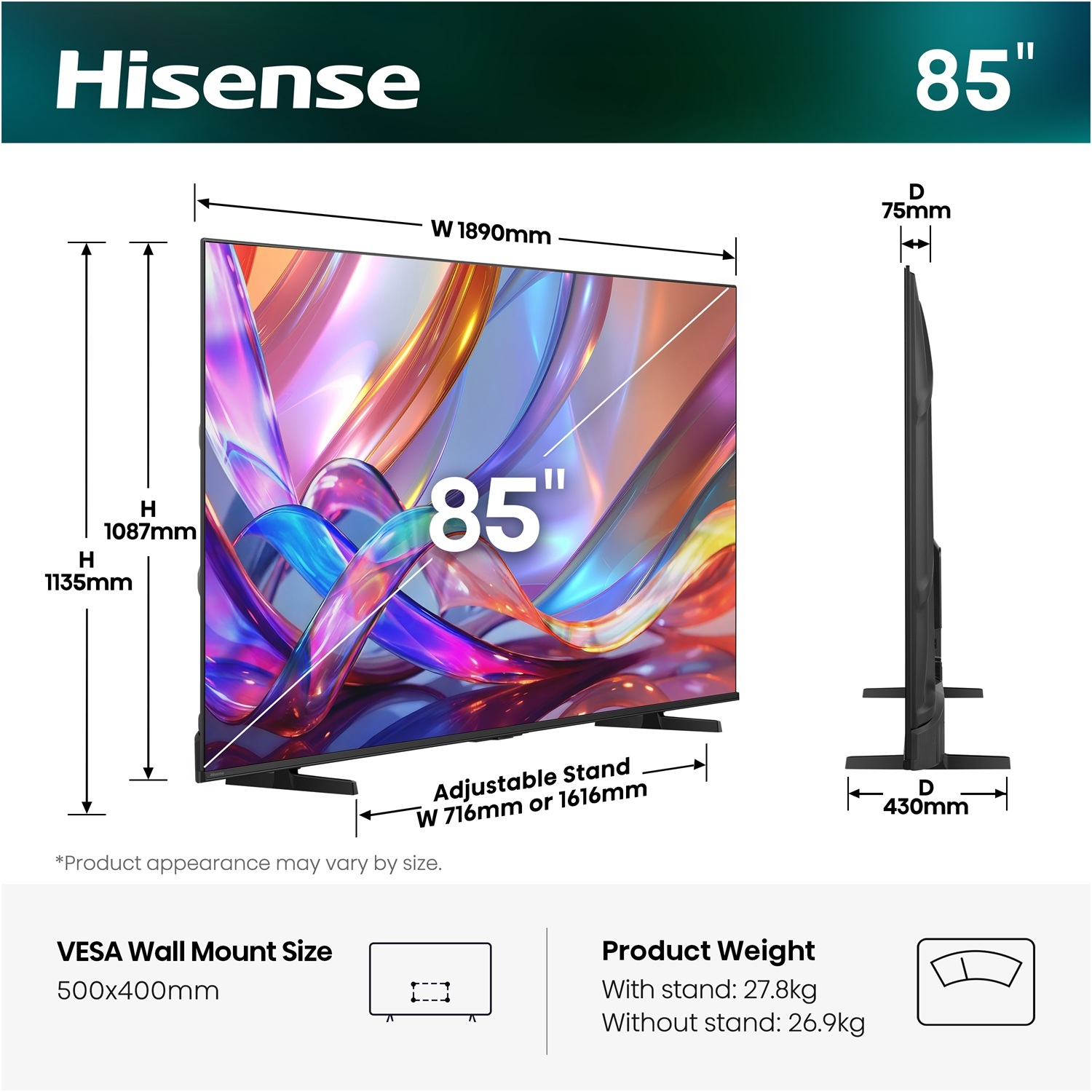 Телевизор Hisense QLED 85E7S фото2
