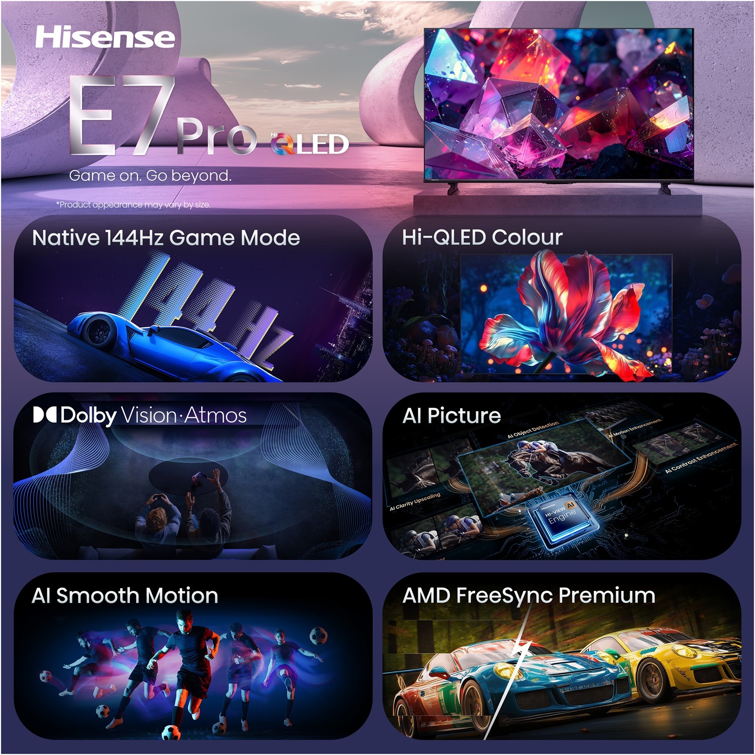 Телевізор Hisense QLED 55E7S PRO фото
