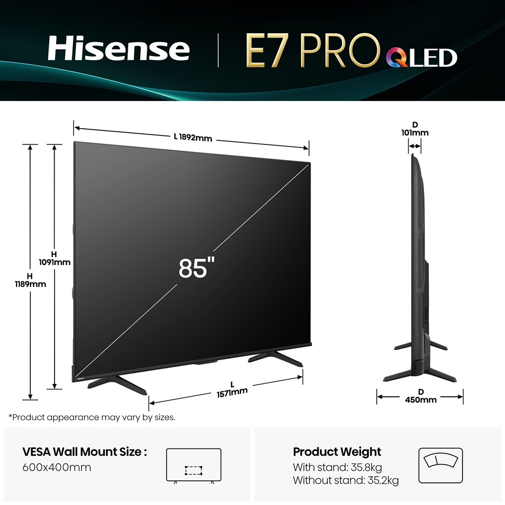 Телевизор Hisense QLED 85E7Q PRO фото2
