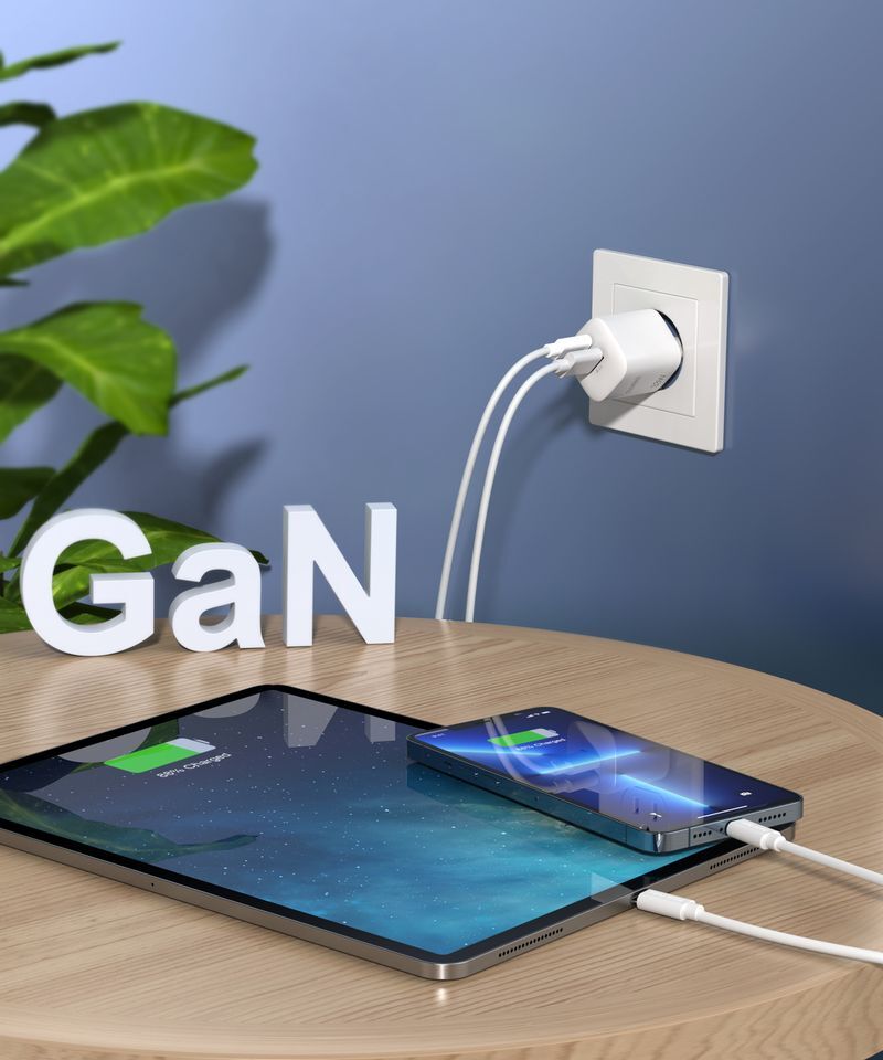 Сетевое зарядное устройство Choetech GaN USB-A/USB-C 33W QC3.0/PD/PPS (PD5006-EU-WH) фото8