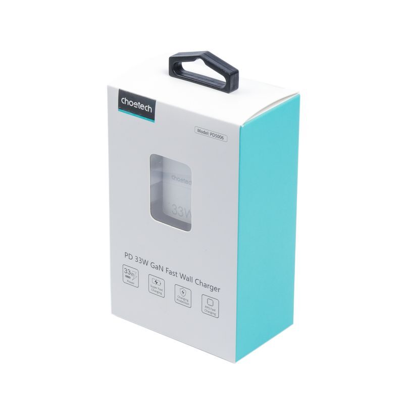 Сетевое зарядное устройство Choetech GaN USB-A/USB-C 33W QC3.0/PD/PPS (PD5006-EU-WH) фото9