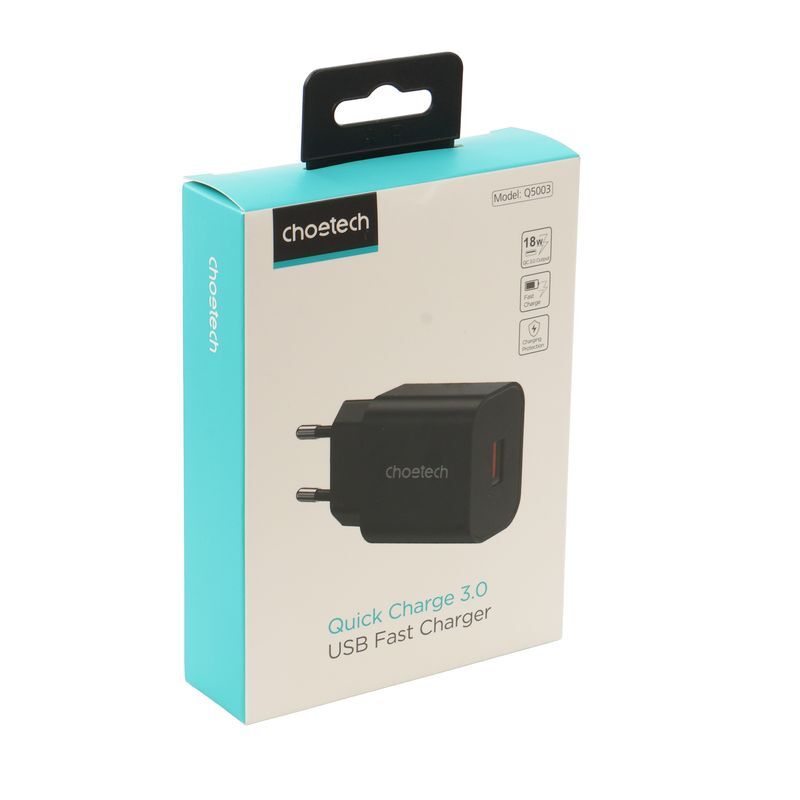 Мережевий зарядний пристрій Choetech 18W Q5003-EU-BK фото