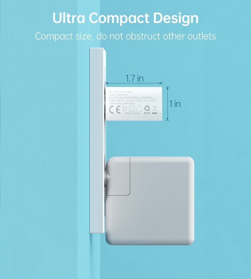 Мережевий зарядний пристрій Choetech USB-С 20W PD/QC (Q5004-EU-WH) фото
