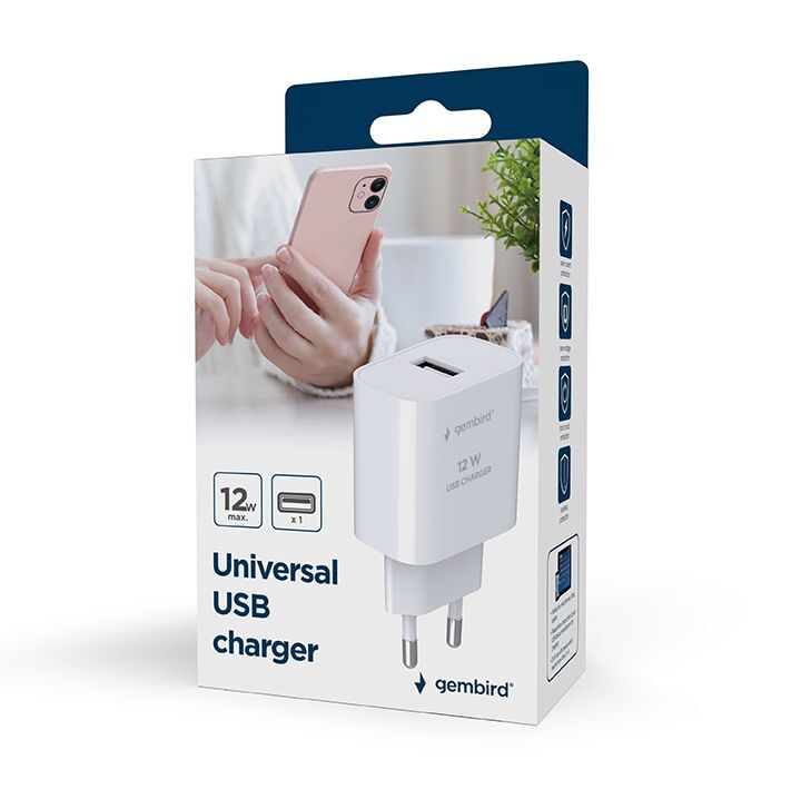 Мережевий зарядний пристрій Gembird 12W USB (TA-UC-1A12-01) фото7