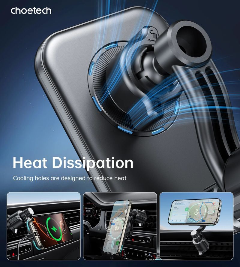 Автотримач з бездротовою зарядкою Choetech T231-F-101XACBK фото6