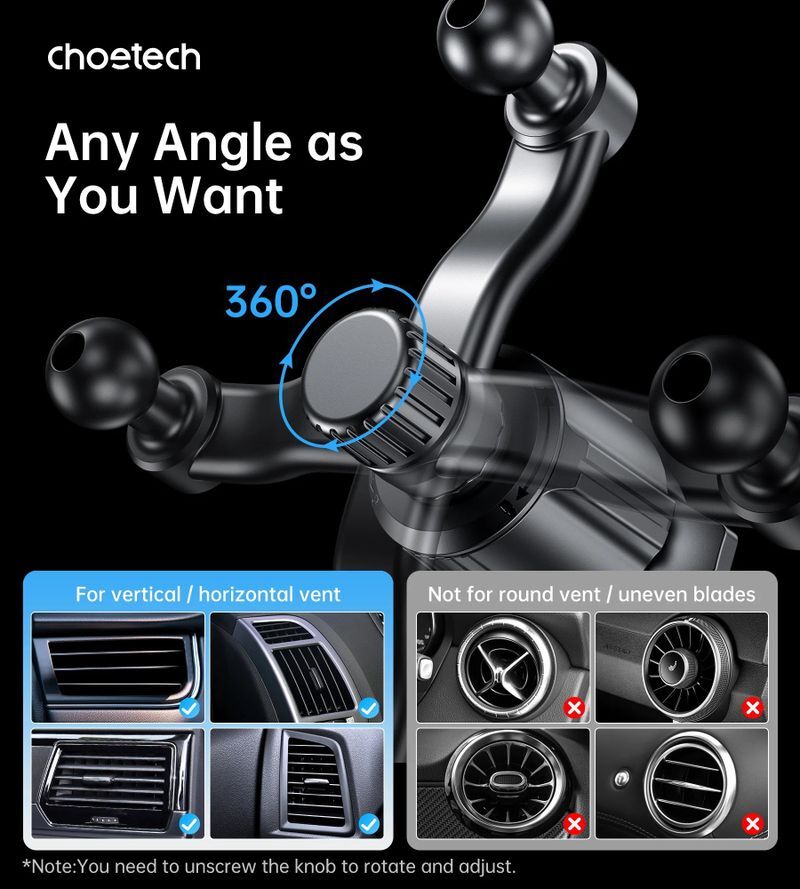 Автотримач з бездротовою зарядкою Choetech T231-F-101XACBK фото7