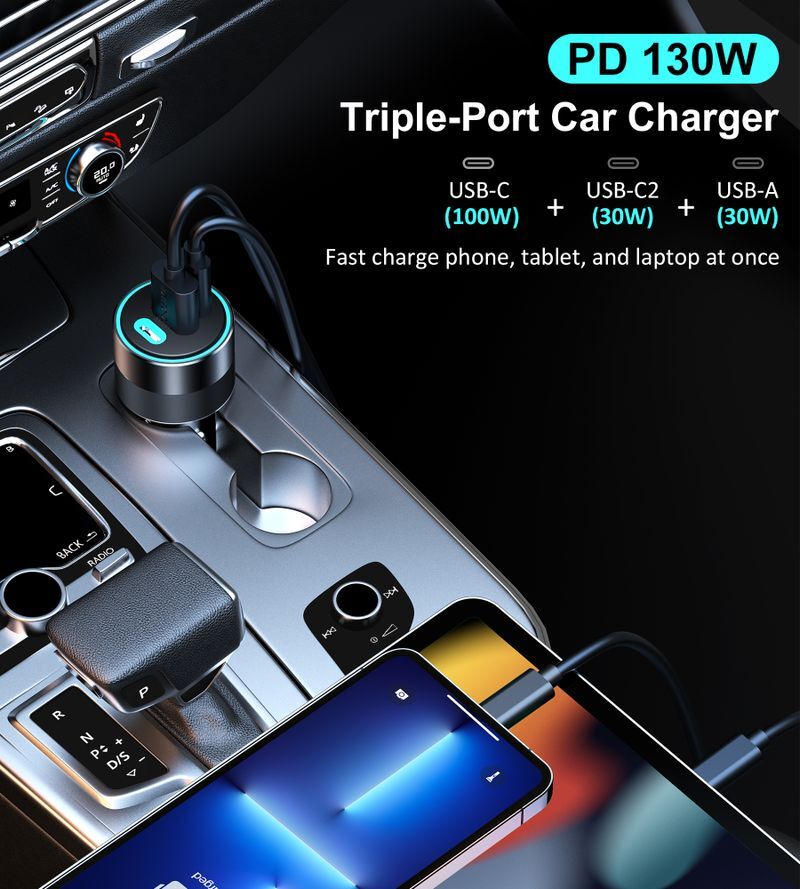 Автомобільний зарядний пристрій CHOETECH TC0011-BK Black фото
