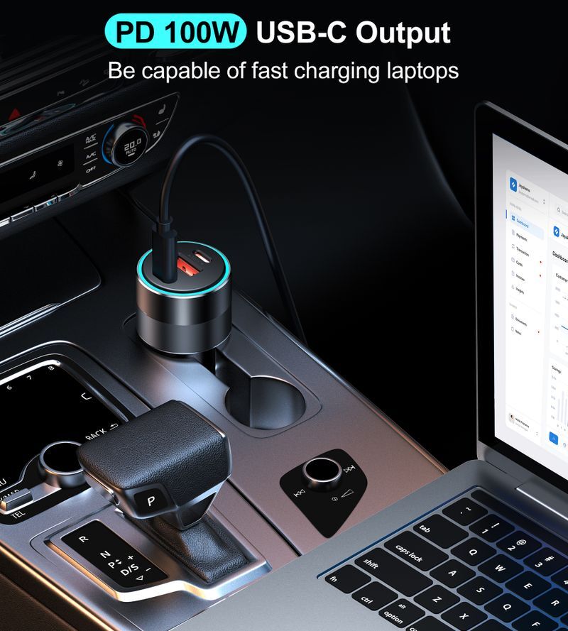 Автомобільний зарядний пристрій CHOETECH TC0011-BK Black фото